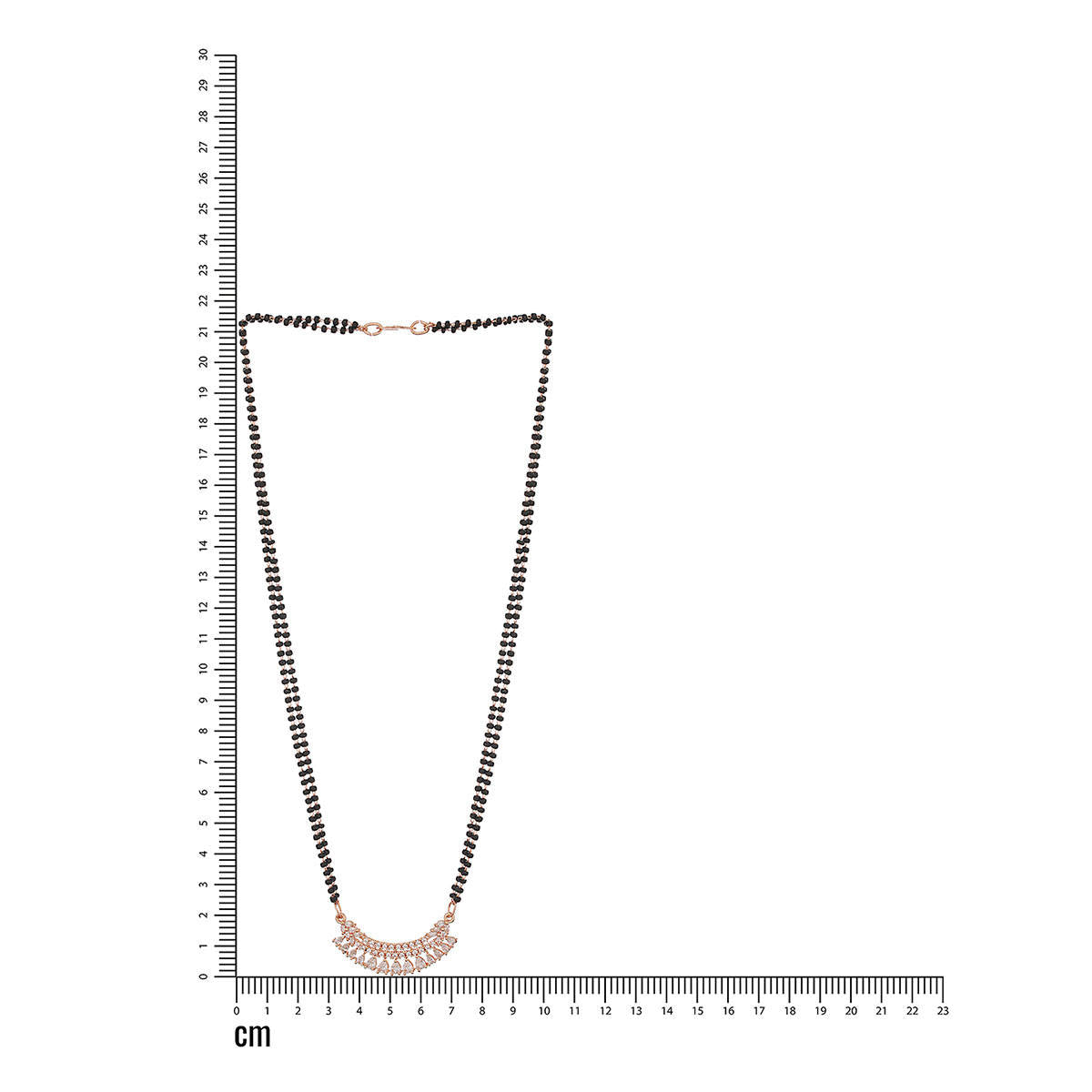 Aatmana Rose Gold-Plated Black Beaded Mangalsutra