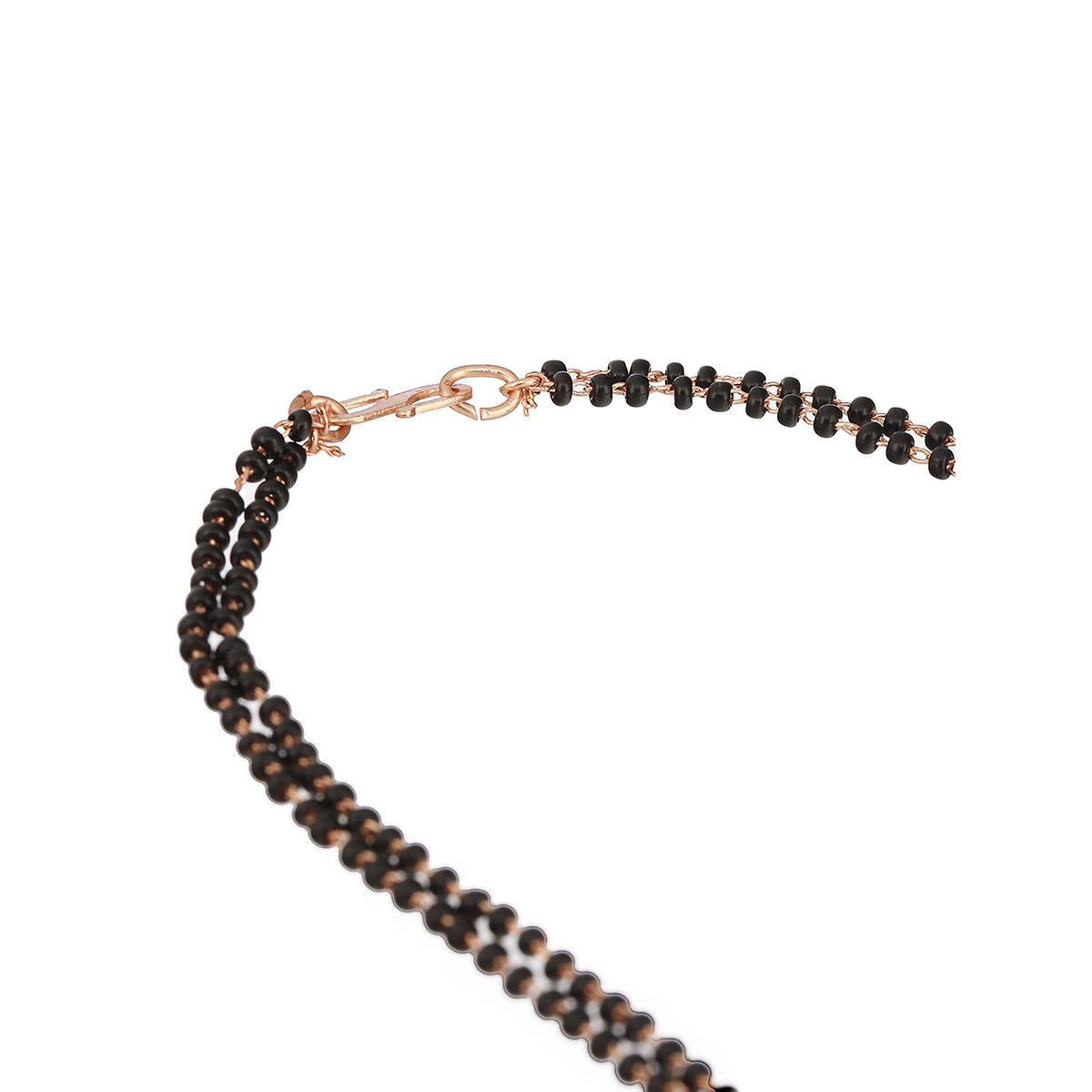 Aatmana Rose Gold-Plated Black Beaded Mangalsutra
