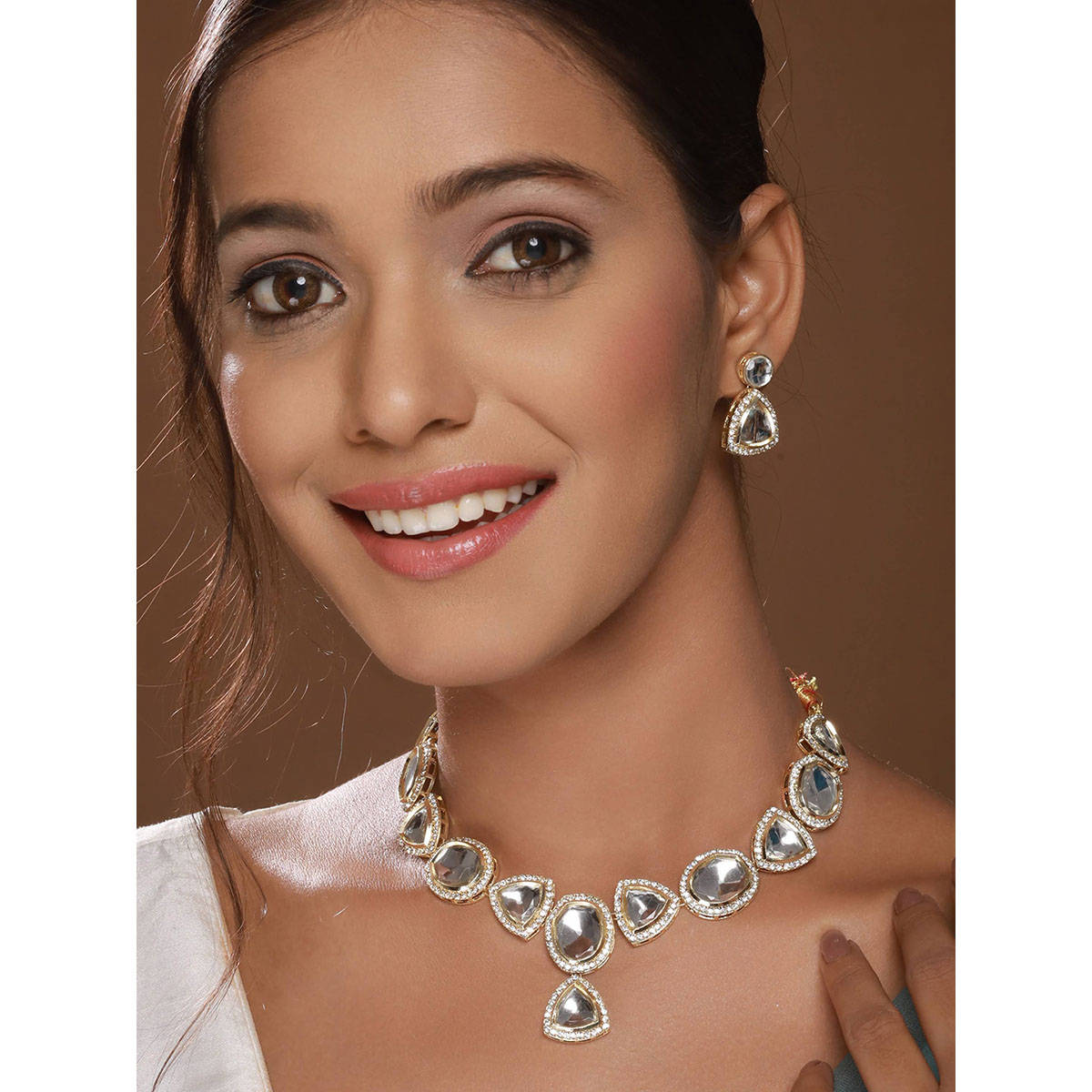 Aatmana Gold-Plated Cz Stone-Studded Jewellery Set · One Size