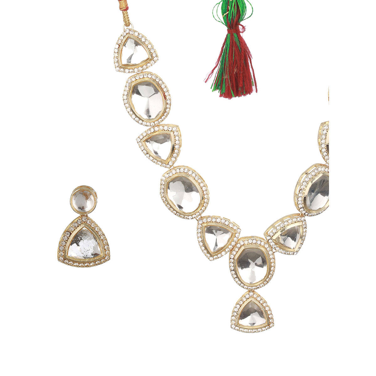 Aatmana Gold-Plated Cz Stone-Studded Jewellery Set
