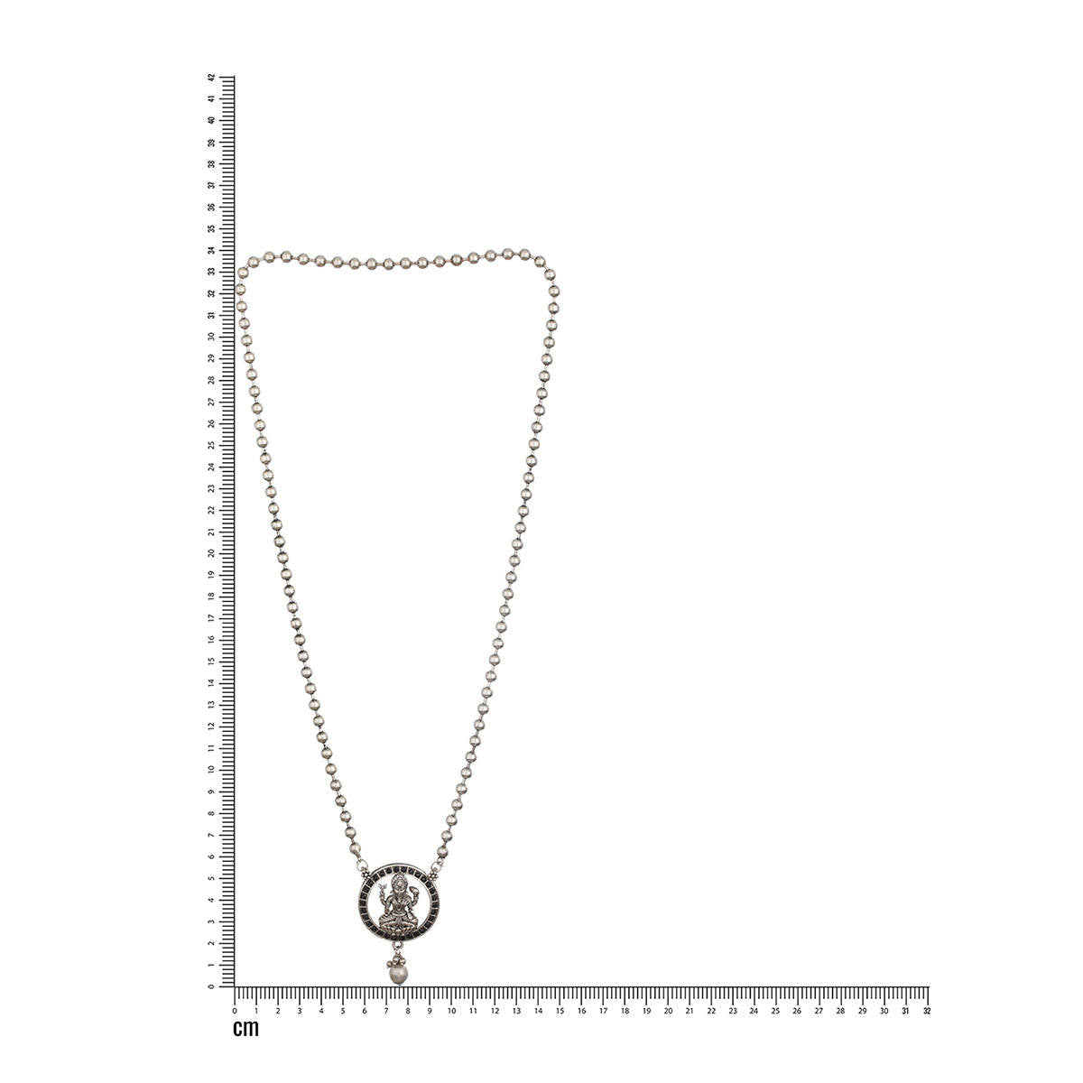 Aatmana Silver-Plated Oxidised Laxmi Pendent Necklace