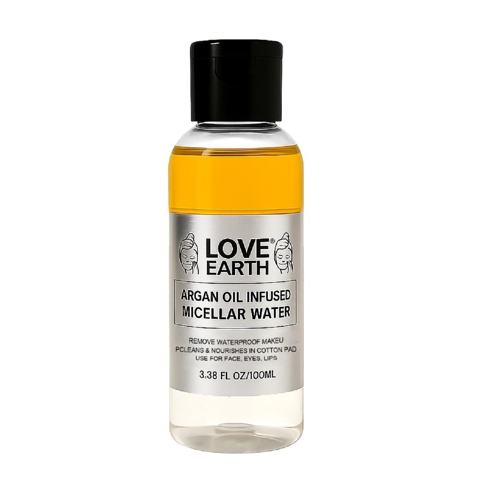 Love Earth Argan Oil-Infused Micellar Water Makeup Remover with Argan Oil & Micellar Water (100ml)