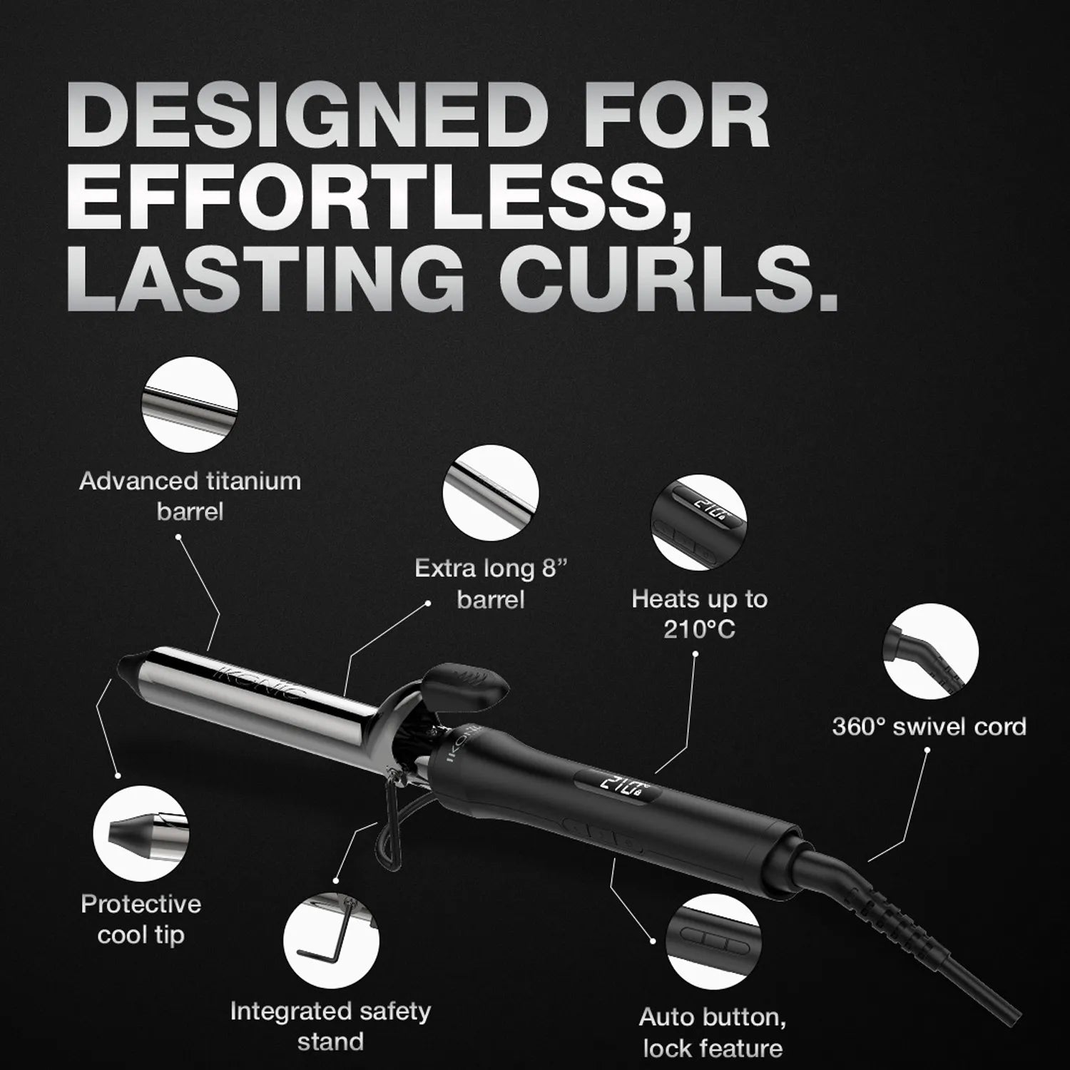 Ikonic Professional - Curling Tong CT - 25 2.0 Black