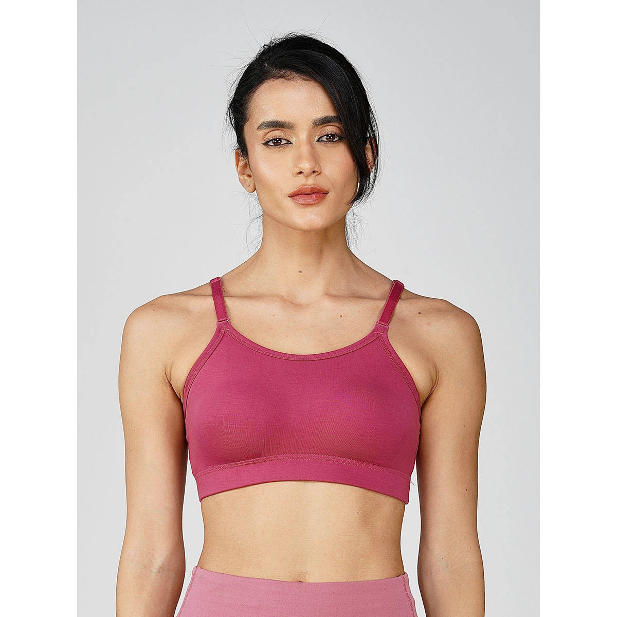 2PEACE Pink Solid Non-Wired Non-Padded Full Coverage Sports Bra