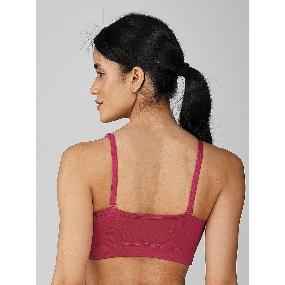 2PEACE Pink Solid Non-Wired Non-Padded Full Coverage Sports Bra