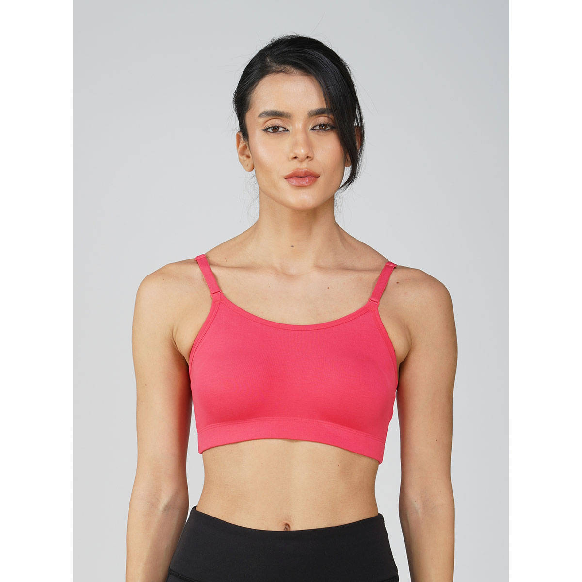 2PEACE Coral Solid Non-Wired Non-Padded Full Coverage Sports Bra