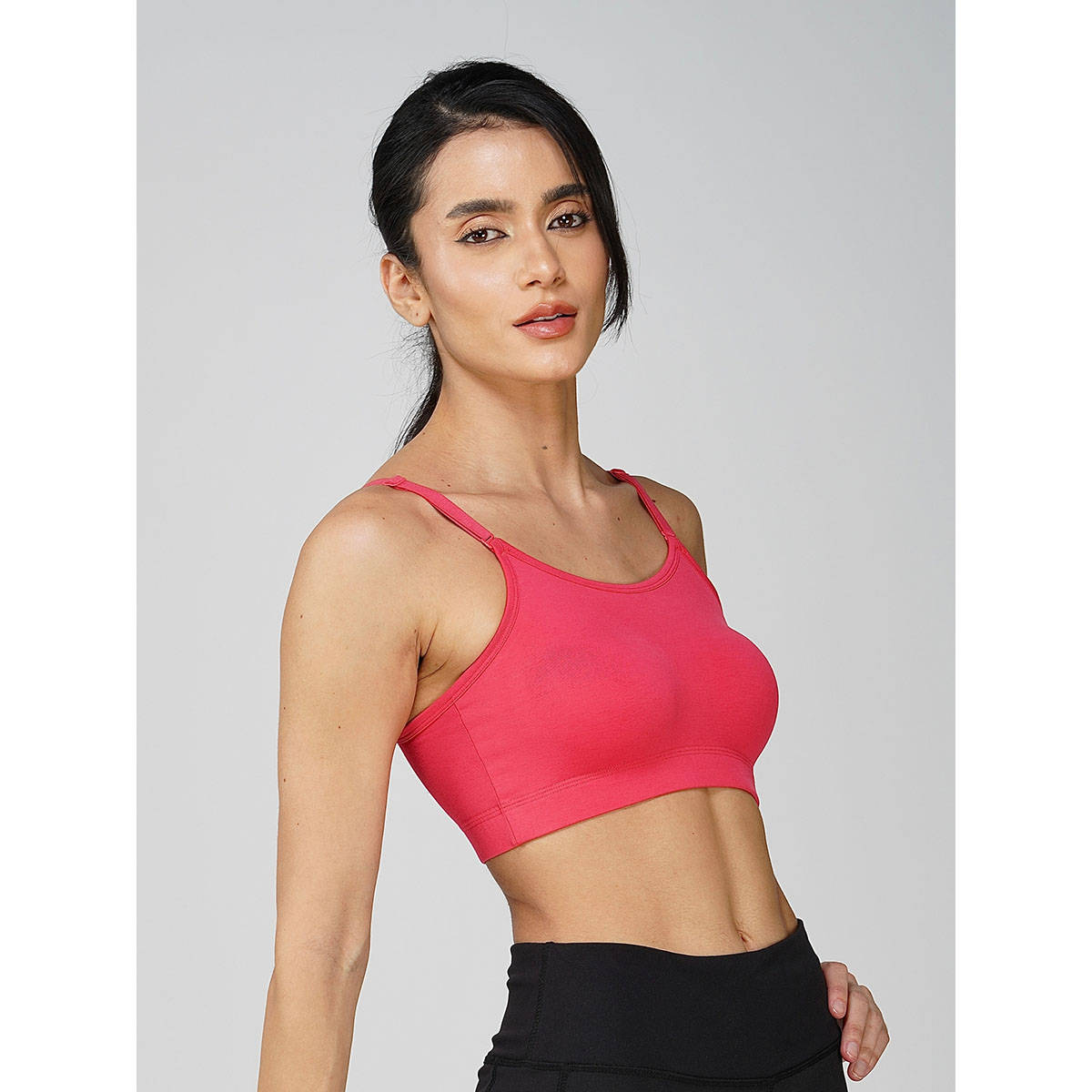 2PEACE Coral Solid Non-Wired Non-Padded Full Coverage Sports Bra