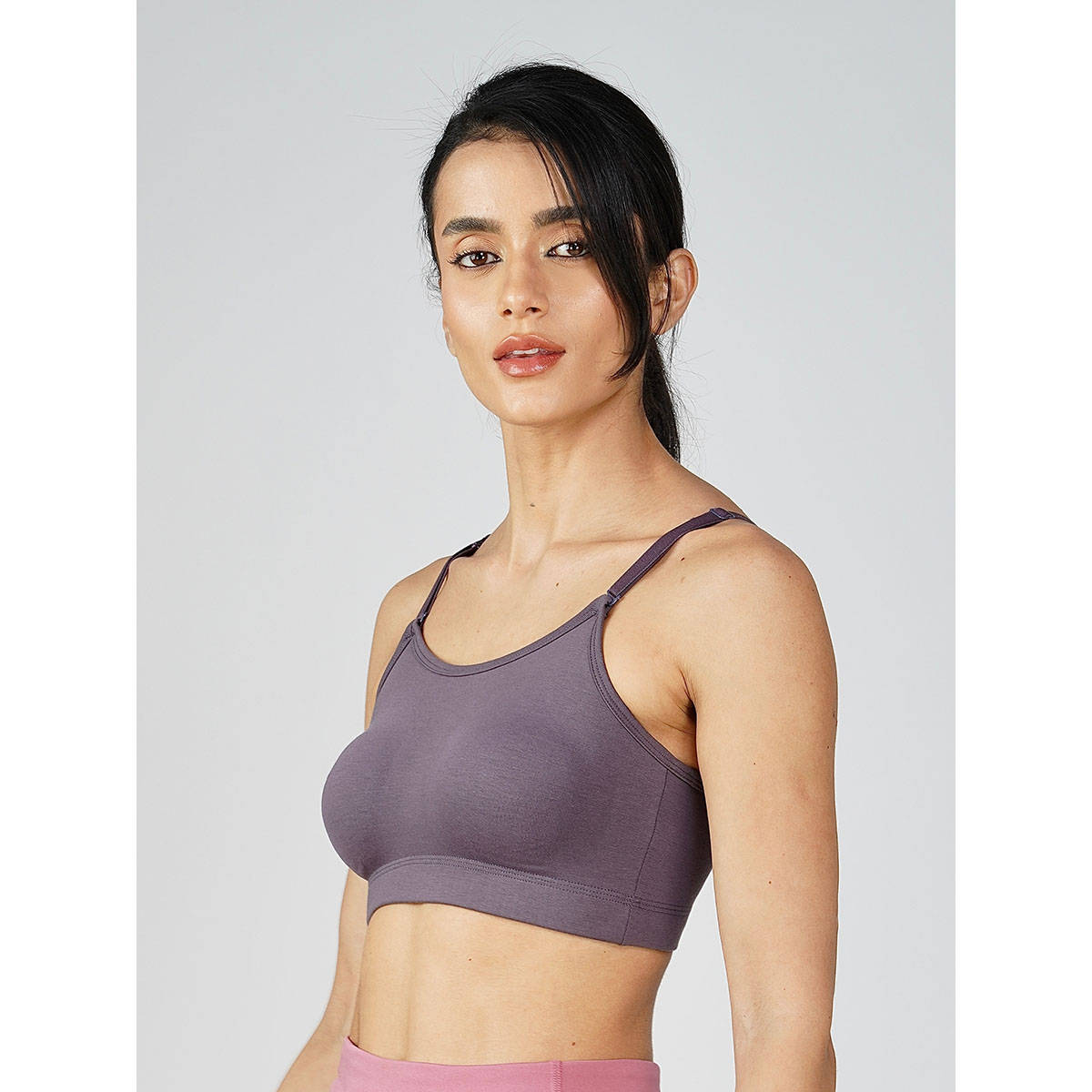 2PEACE Grey Solid Non-Wired Non-Padded Full Coverage Sports Bra