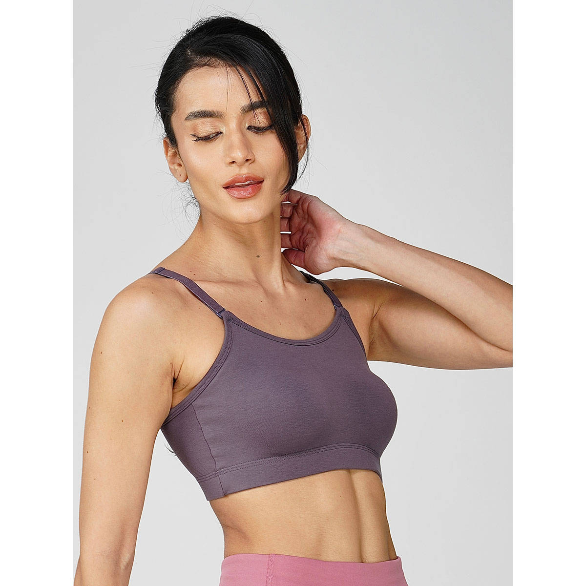 2PEACE Grey Solid Non-Wired Non-Padded Full Coverage Sports Bra