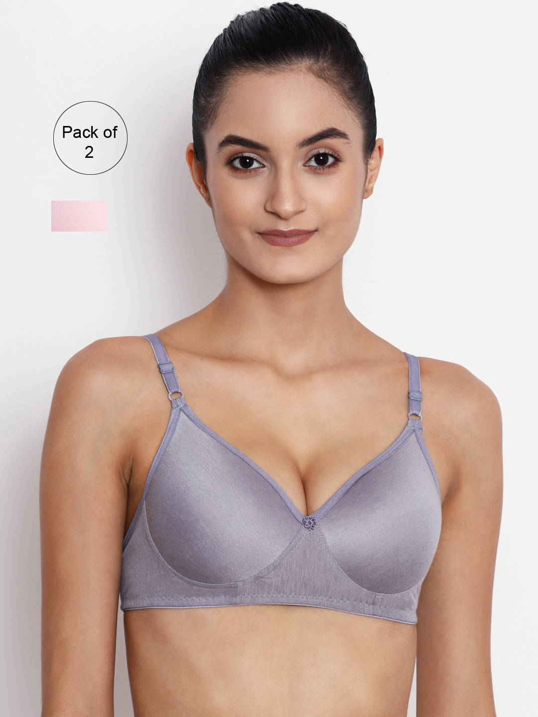 Abelino Pack Of 2 Non-wired Lightly Padded T-shirt Bras. - Multi-Color (40B) · 40B