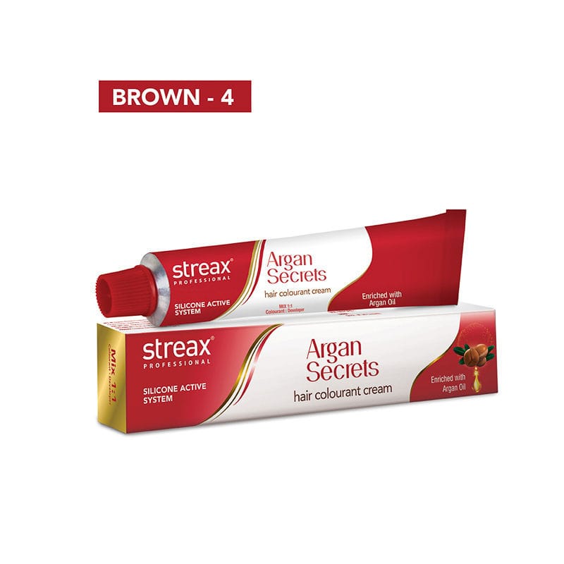 Streax Professional - Argan Secrets Hair Colourant Cream - 4 Brown (60g)