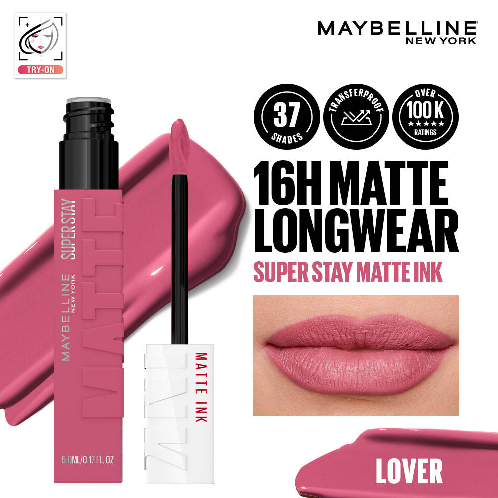 Maybelline New York Super Stay Matte Ink Liquid Lipstick, Lasts Up to 16 Hours - 15 Lover (5ml) · 15 Lover