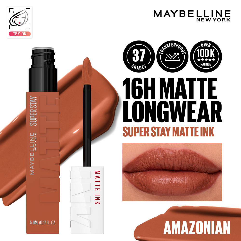 Maybelline New York Super Stay Matte Ink Liquid Lipstick, Lasts Up to 16 Hours - 15 Lover (5ml) · 15 Lover