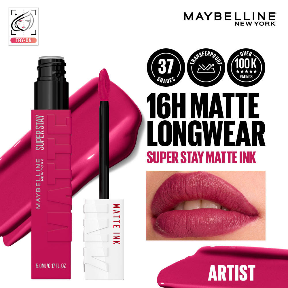 Maybelline New York Super Stay Matte Ink Liquid Lipstick, Lasts Up to 16 Hours - 15 Lover (5ml) · 15 Lover