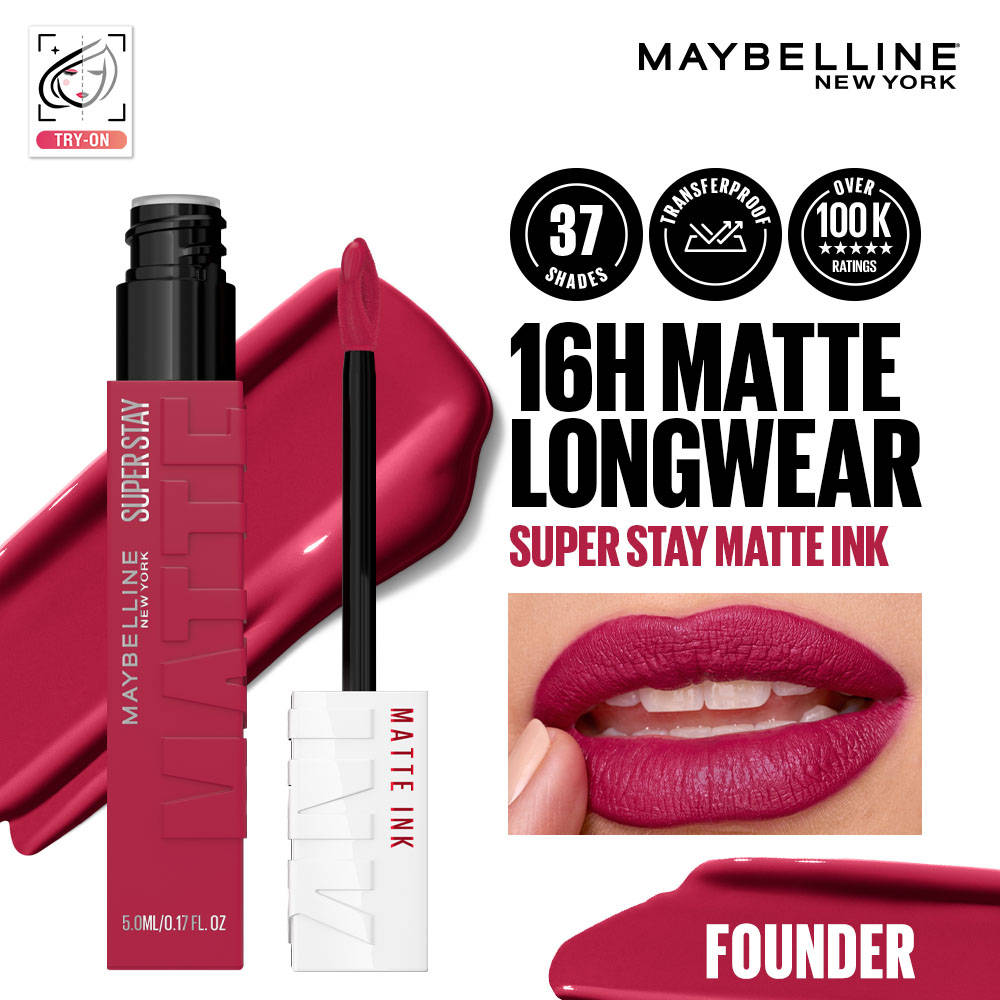 Maybelline New York Super Stay Matte Ink Liquid Lipstick, Lasts Up to 16 Hours - 15 Lover (5ml) · 15 Lover