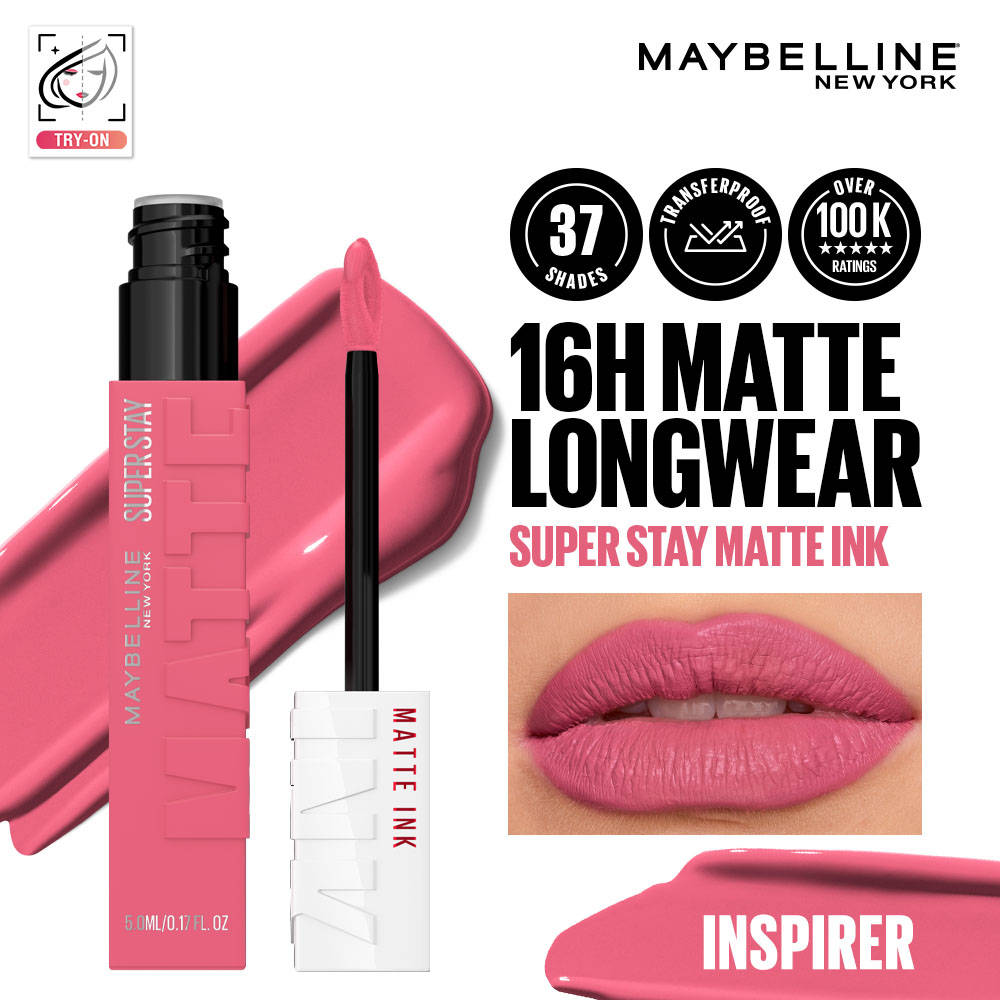 Maybelline New York Super Stay Matte Ink Liquid Lipstick, Lasts Up to 16 Hours - 15 Lover (5ml) · 15 Lover