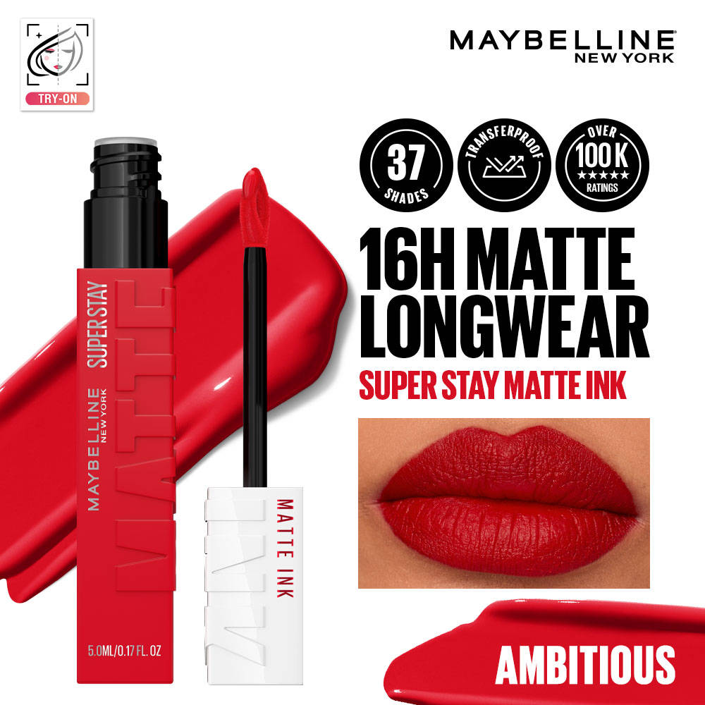 Maybelline New York Super Stay Matte Ink Liquid Lipstick, Lasts Up to 16 Hours - 15 Lover (5ml) · 15 Lover