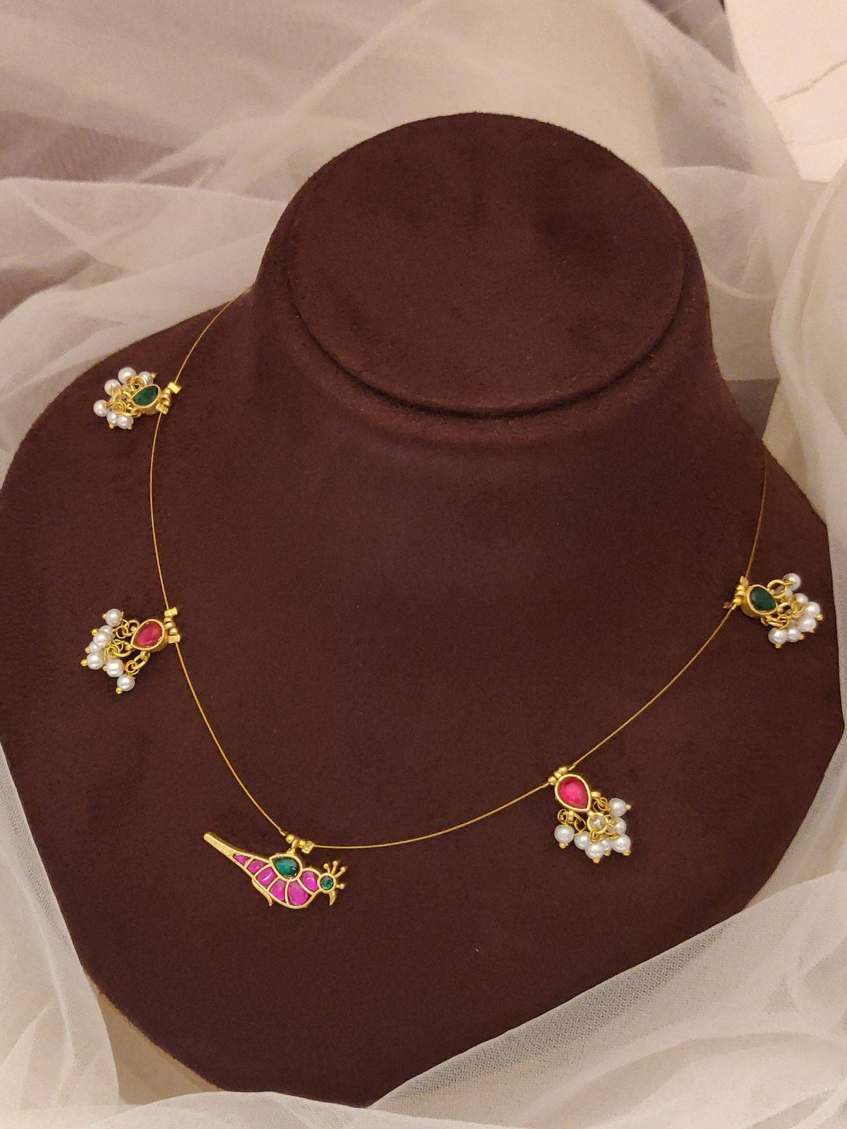 Abdesigns Multi-Color Elegant Gold Plated Colored Stone Necklace with Earrings