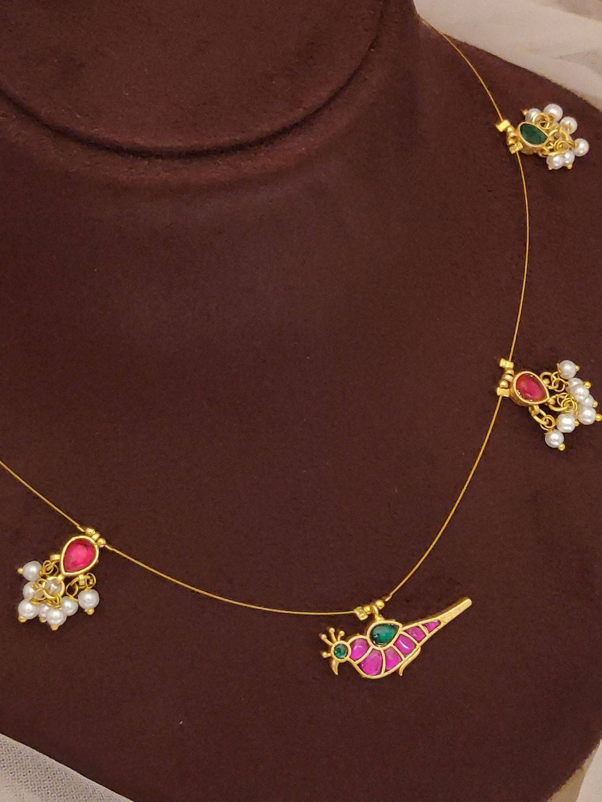 Abdesigns Multi-Color Elegant Gold Plated Colored Stone Necklace with Earrings