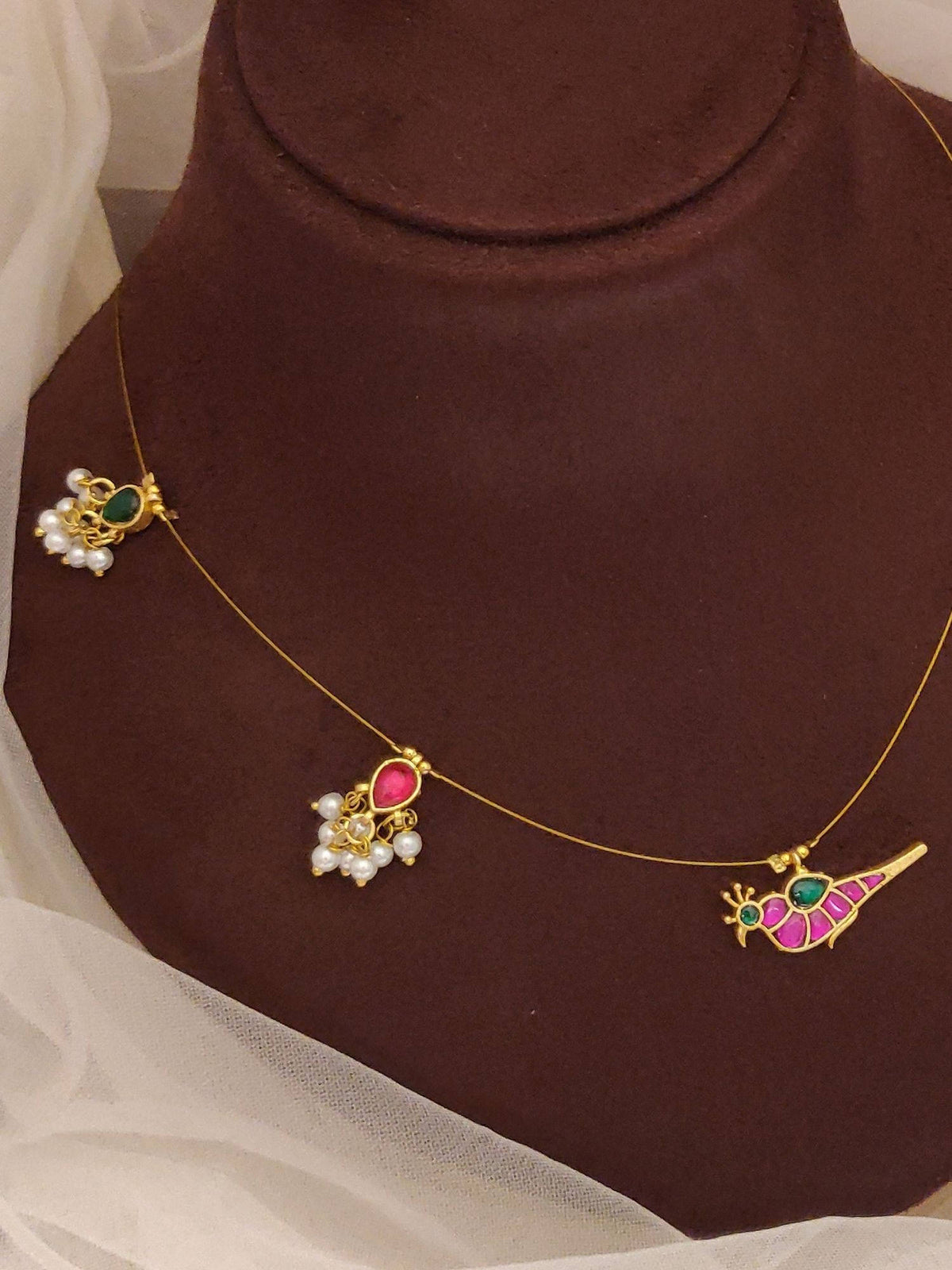 Abdesigns Multi-Color Elegant Gold Plated Colored Stone Necklace with Earrings