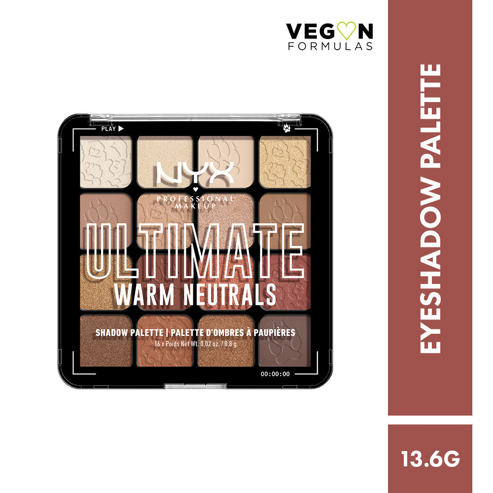 NYX Professional Makeup Ultimate Shadow Palette - Warm Neutrals (12.8g)