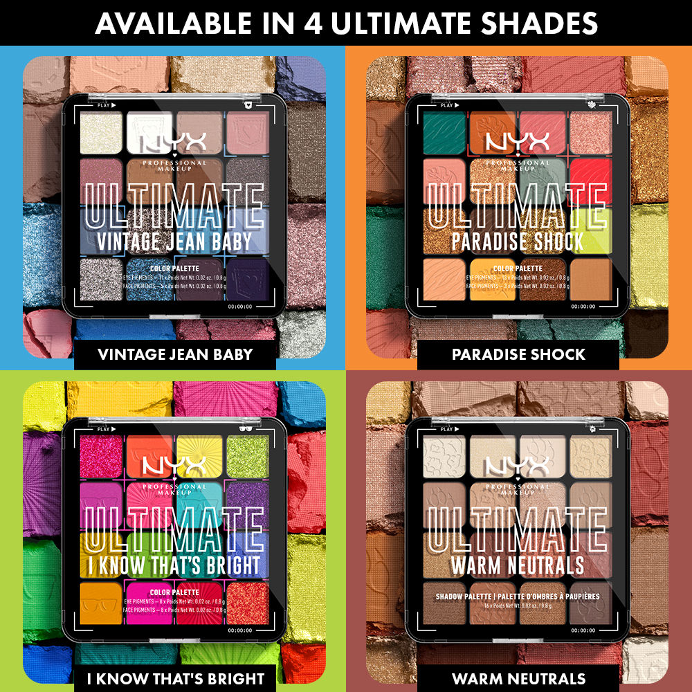 NYX Professional Makeup Ultimate Shadow Palette - Warm Neutrals (12.8g)