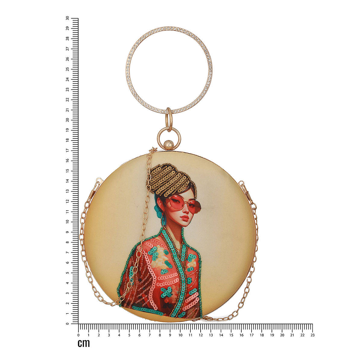 Aatmana Embroidered Sequined Round Clutch
