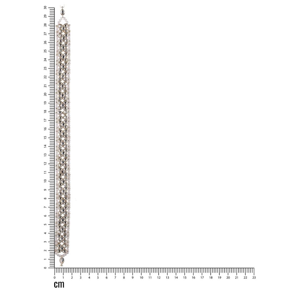 Aatmana Silver Plated White Kundan Studded & Beaded Matha Patti
