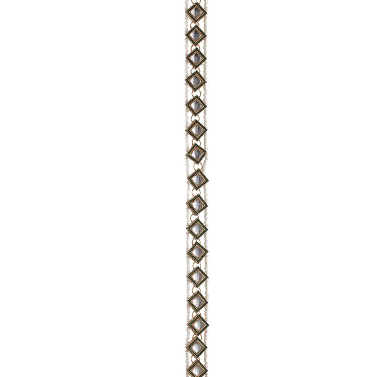 Aatmana Gold Plated White Kundan Studded & Pearl Beaded Rajputi Matha Patti