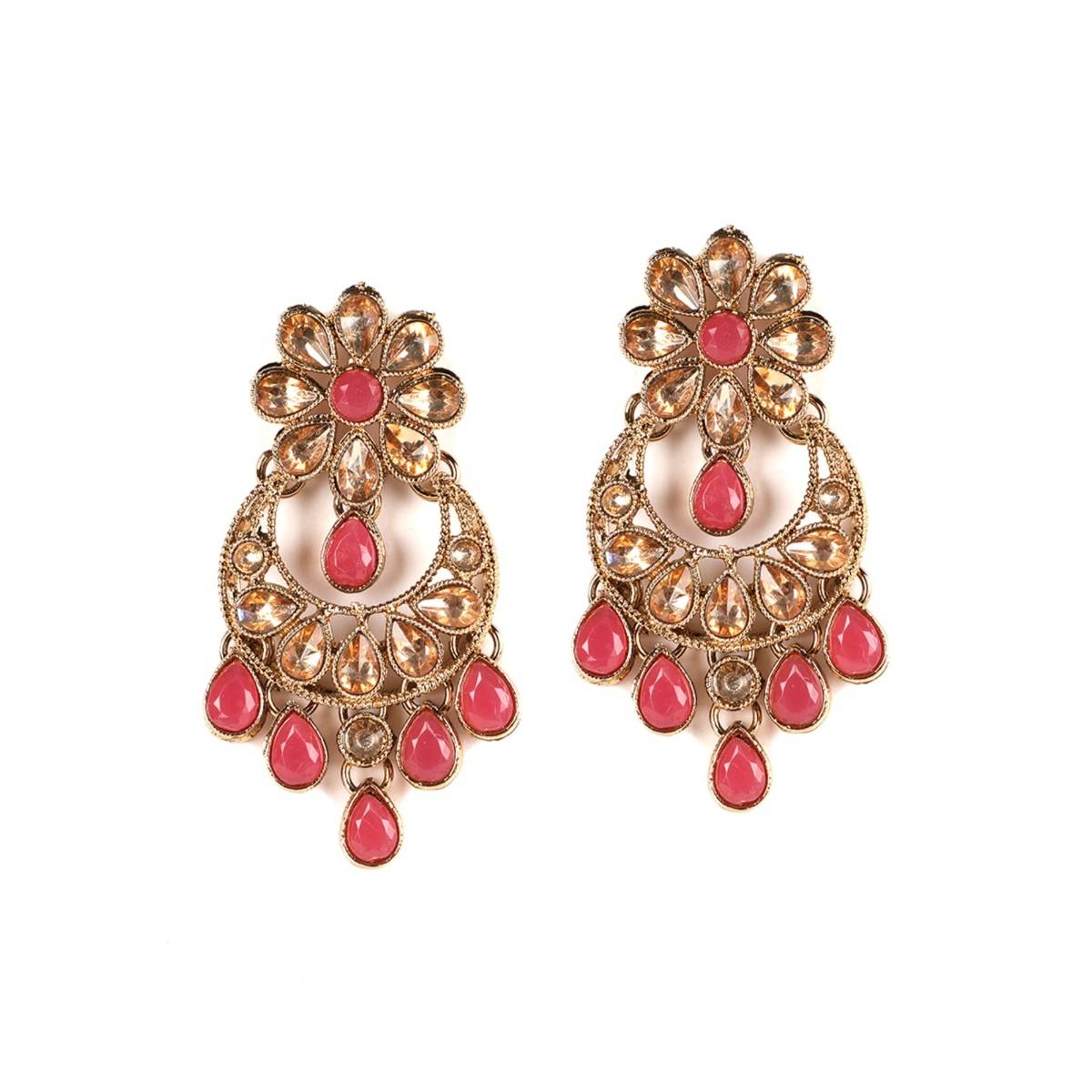 Aatmana Pink Kundan Gold Plated Jewellery Set