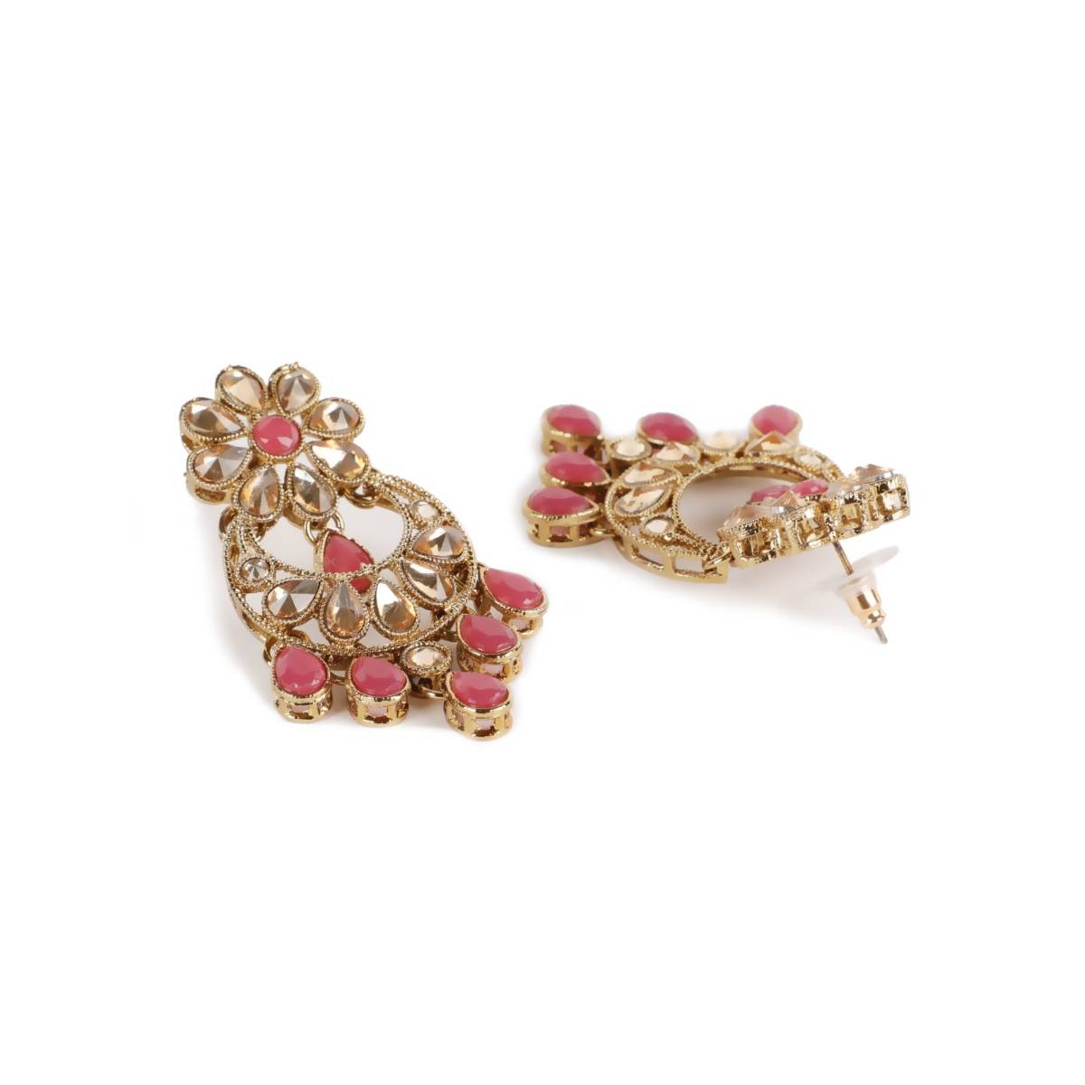 Aatmana Pink Kundan Gold Plated Jewellery Set