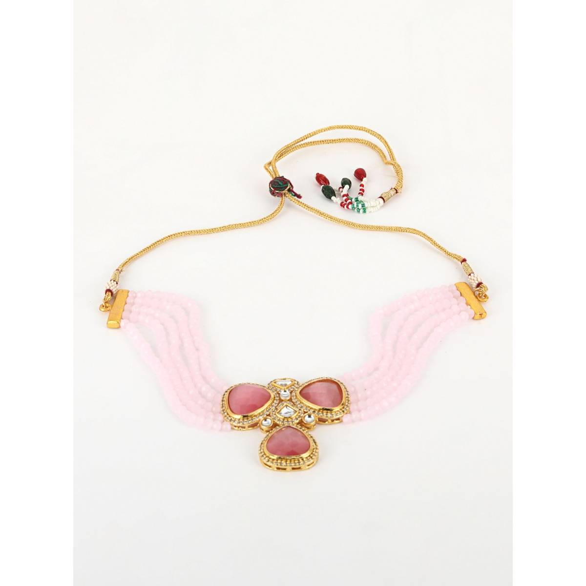 Aatmana Pink White Kundan Gold Plated Choker Set