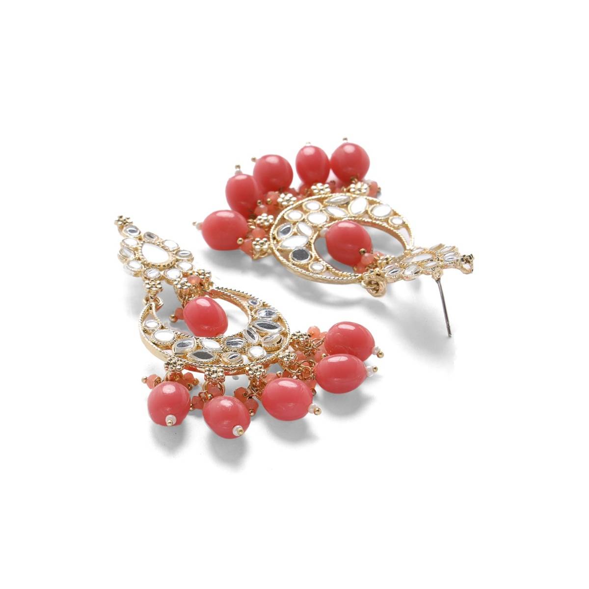 Aatmana White Silver Plated Pink Beaded Choker Set
