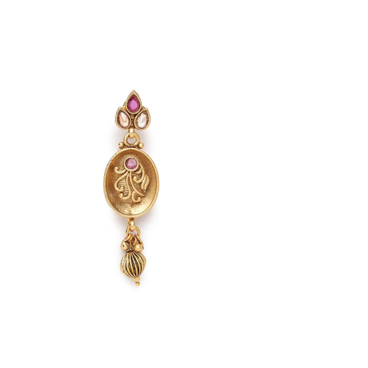 Aatmana Gold Plated Emarald Floral Antique Choker Jewellery Set