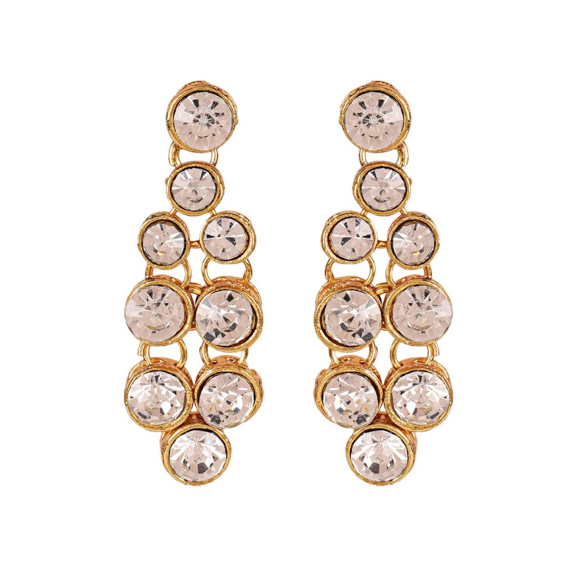 Aatmana White Gold Plated Stone Studded Layered Jewellery Set
