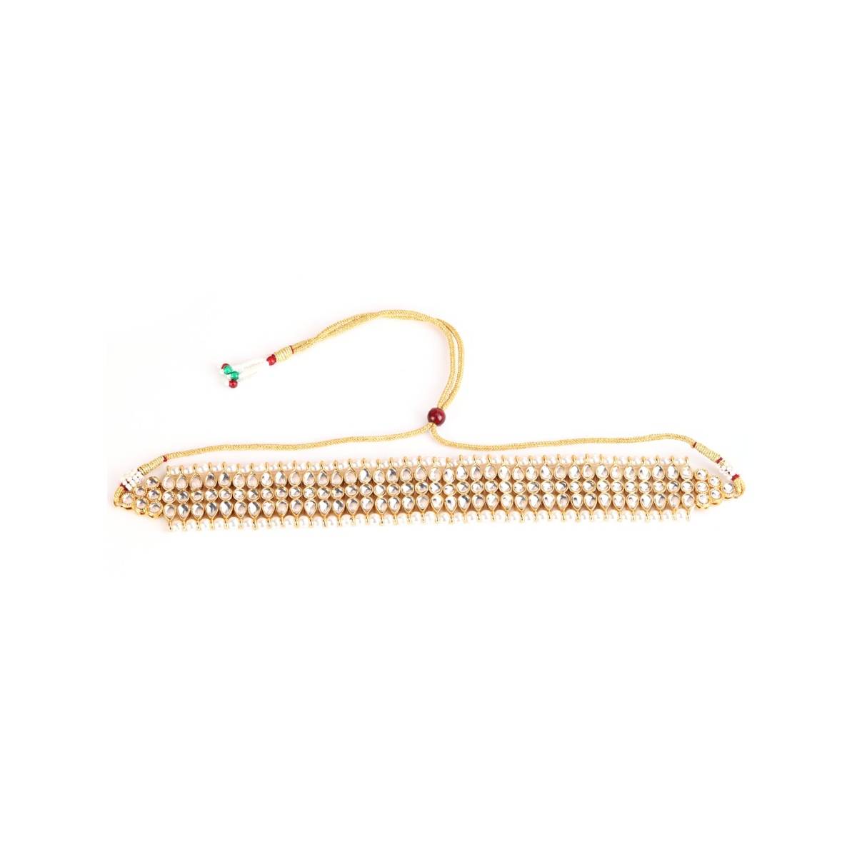 Aatmana Gold Toned Kundan & Pearl Jewellery Set