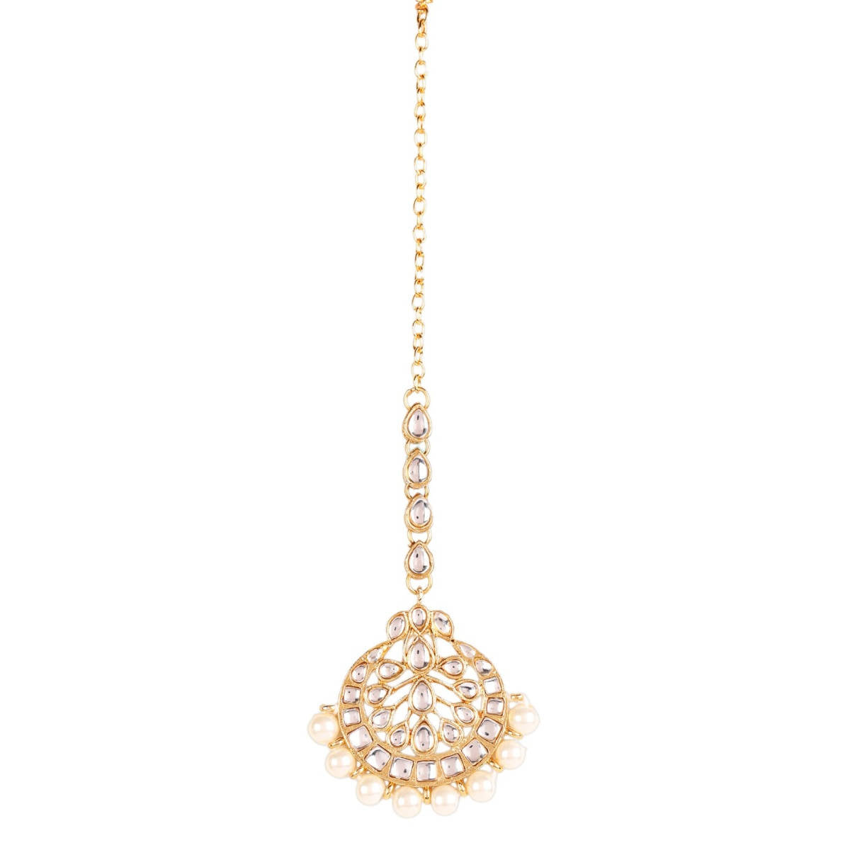 Aatmana Gold Toned Kundan & Pearl Jewellery Set