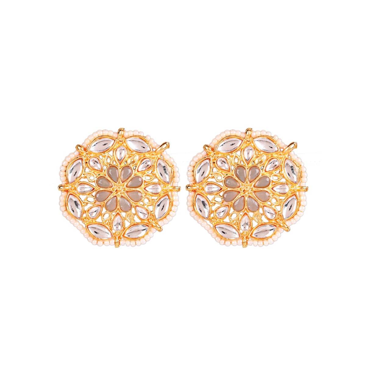 Aatmana Gold Plated Kundan Choker Necklace Earring & Maangtikka Set