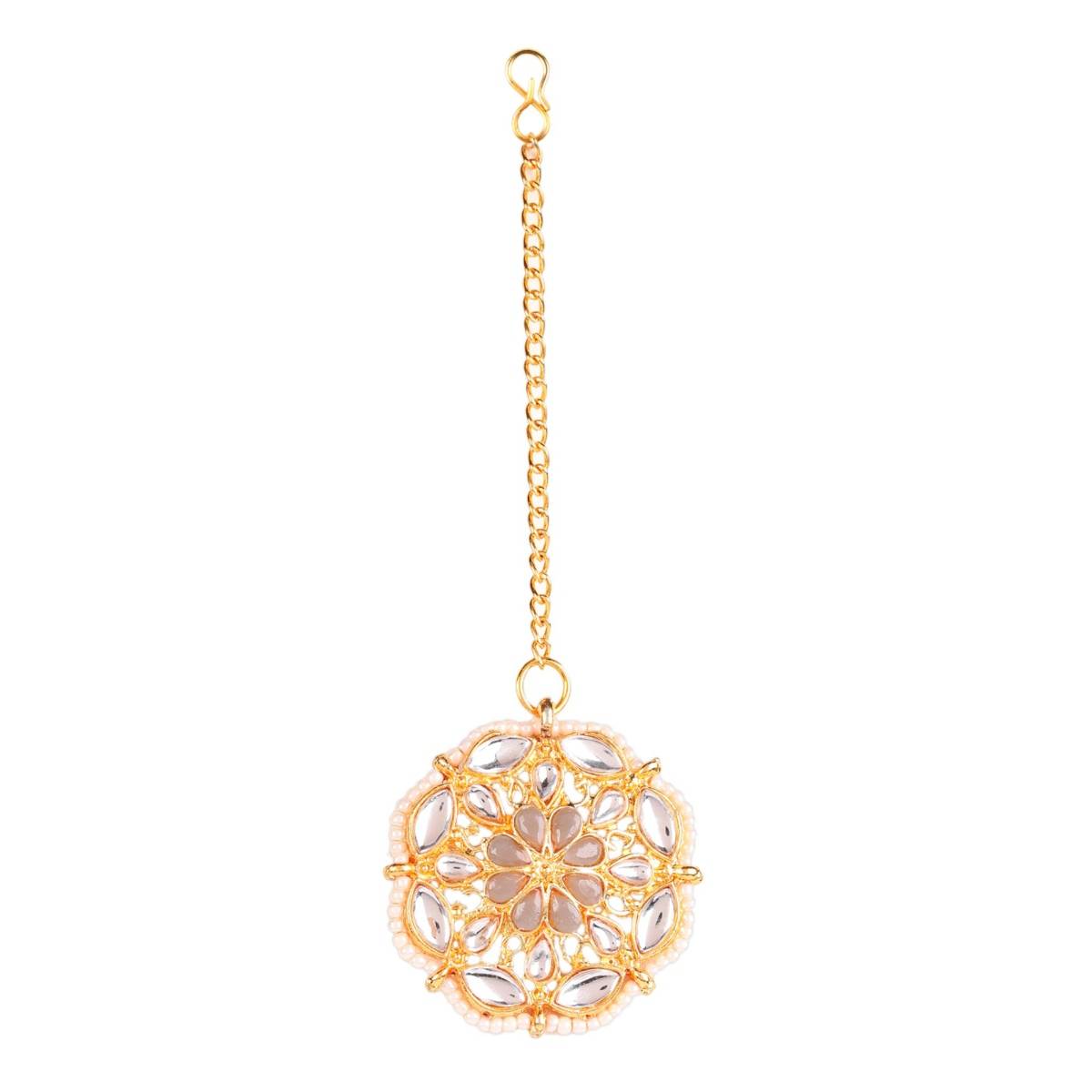 Aatmana Gold Plated Kundan Choker Necklace Earring & Maangtikka Set