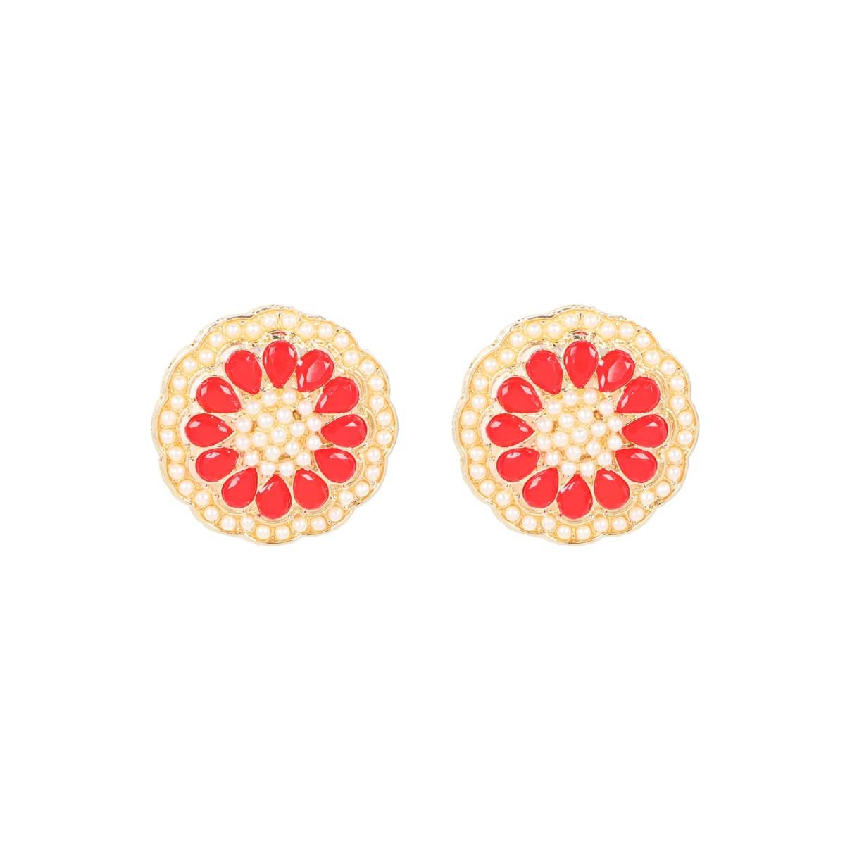 Aatmana Red Gold Plated Kundan Choker Necklace & Earring Set
