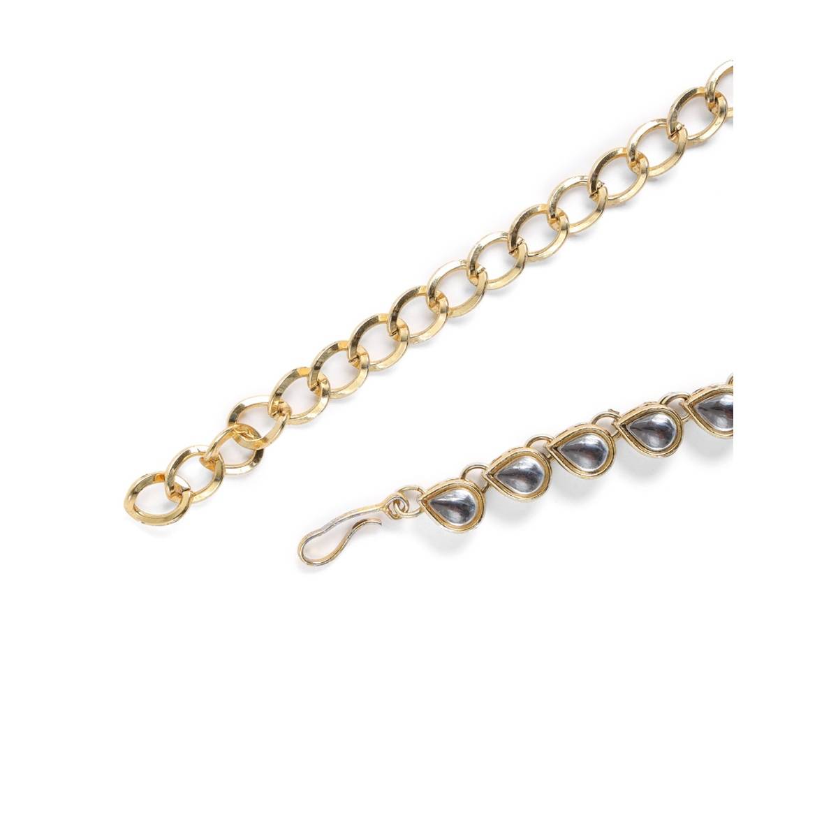 Aatmana Gold Plated White Kundan Studded Waistband