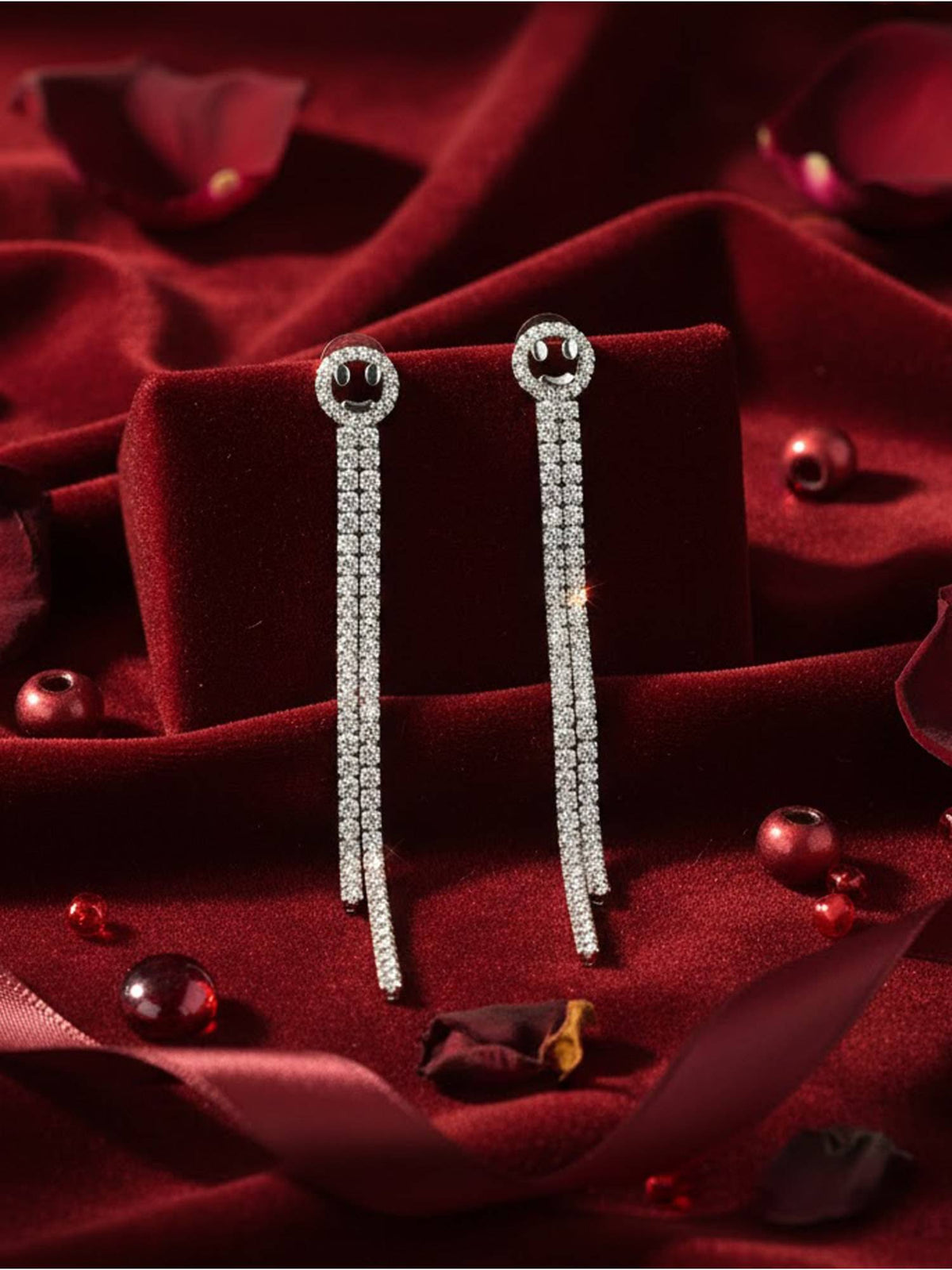 925 SILLER Women Radiant Silver Tiered Tassel Dangler Earrings