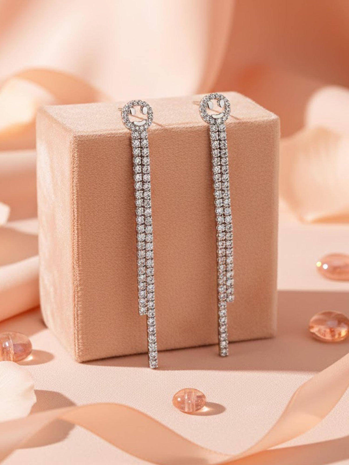 925 SILLER Women Radiant Silver Tiered Tassel Dangler Earrings