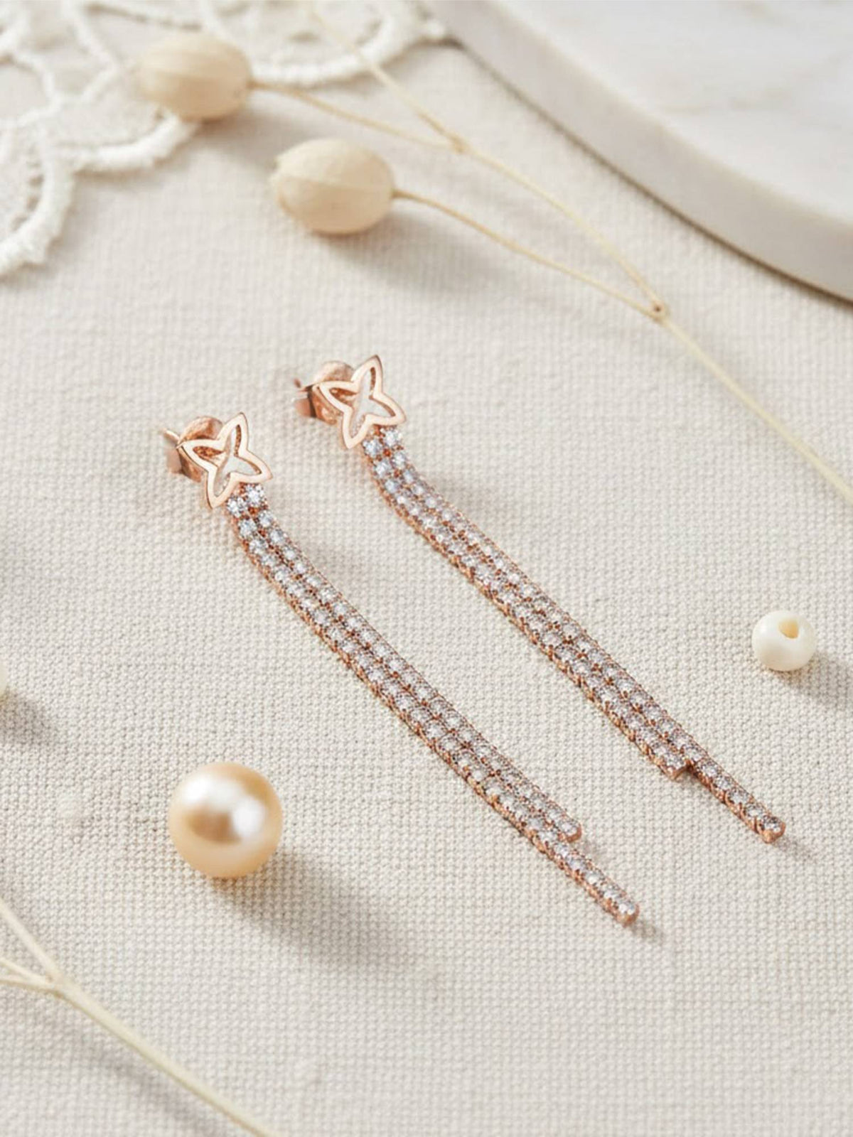 925 SILLER Women The Flora Cascade Drop Earrings