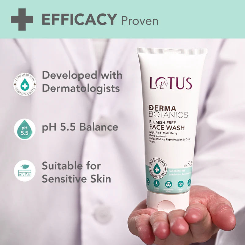 Lotus Herbals - Dermabotanics Kojic Acid + Multi Berry Blemish Free Facewash