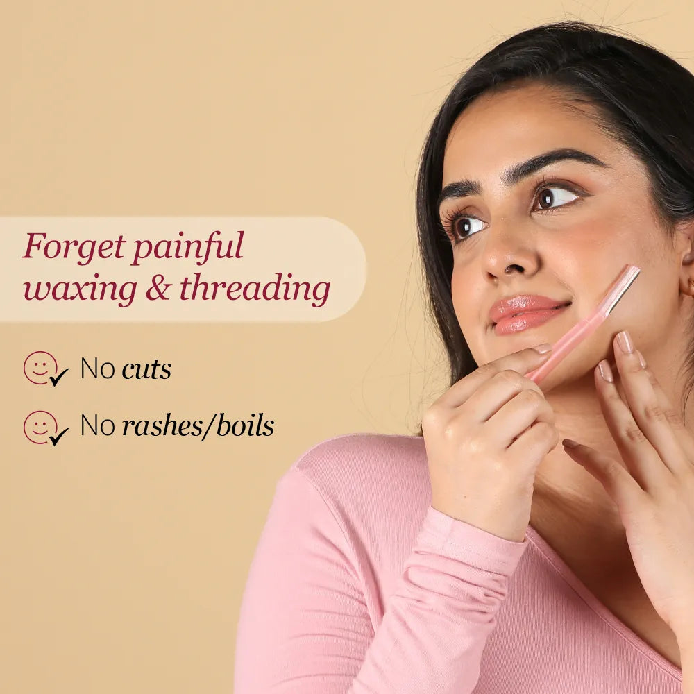 Carmesi - Facial Razor For Women - Instant & Painless Hair Removal (Eyebrows,Upper Lip,Forehead,Chin,Sideburns,Peach Fuzz)