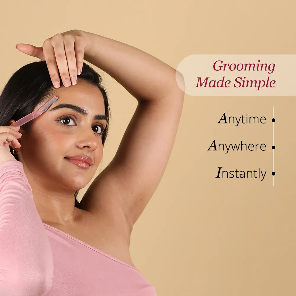 Carmesi - Facial Razor For Women - Instant & Painless Hair Removal (Eyebrows,Upper Lip,Forehead,Chin,Sideburns,Peach Fuzz)