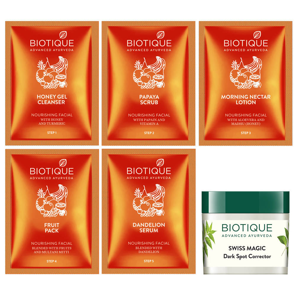 Biotique Anti Tan Facial Kit with Free Swiss Magic Dark Spot Corrector