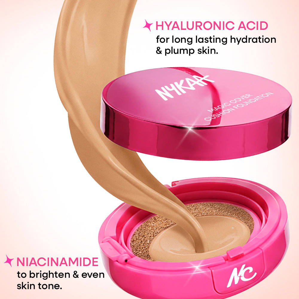 Nykaa Cosmetics Magic Cover Full Coverage Matte Cushion Foundation with SPF 50 PA++++