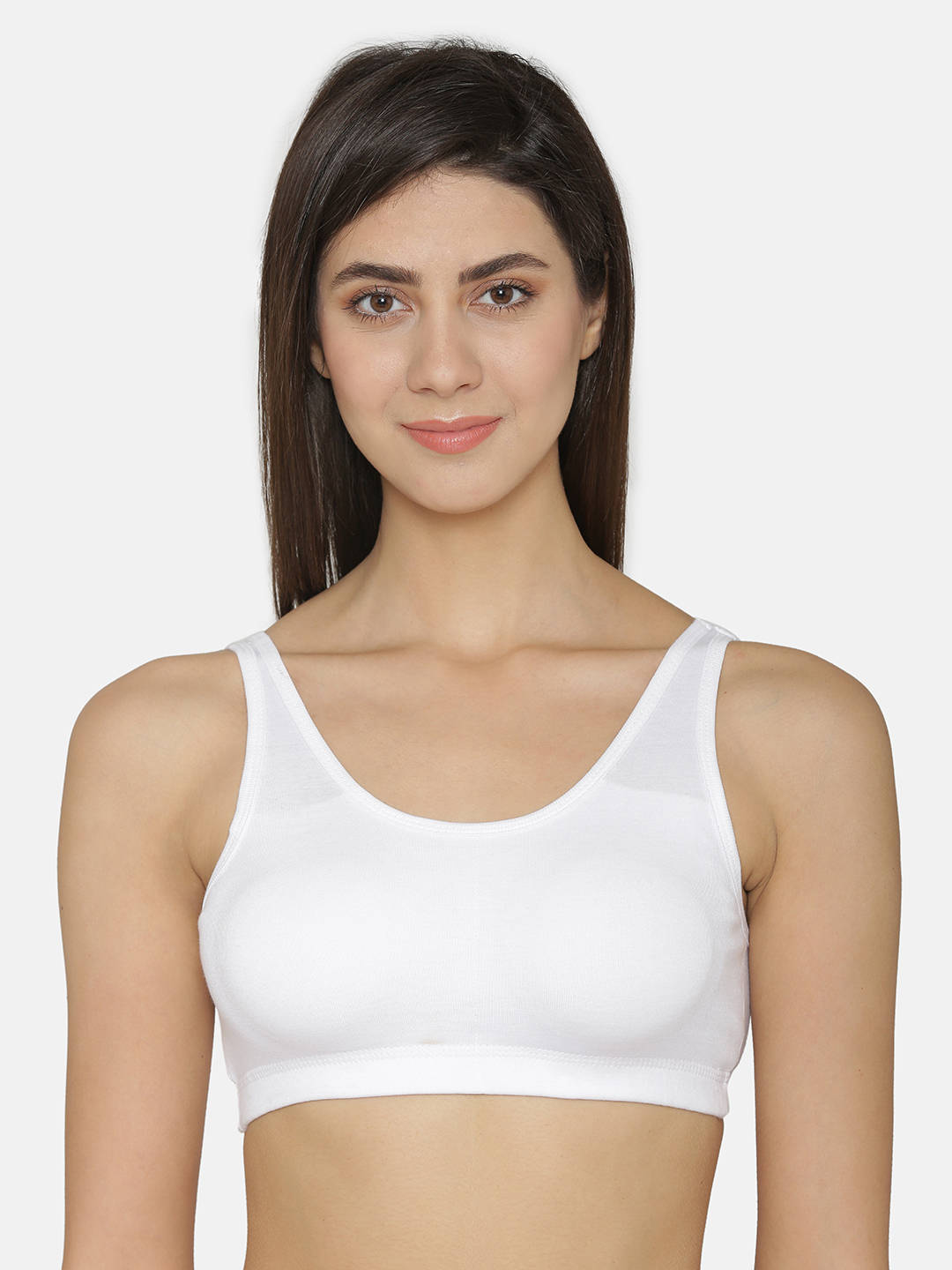 Abelino White Color Lightly Padded Non Wired Full Coverage Sports Bra - White (30B) · 30B